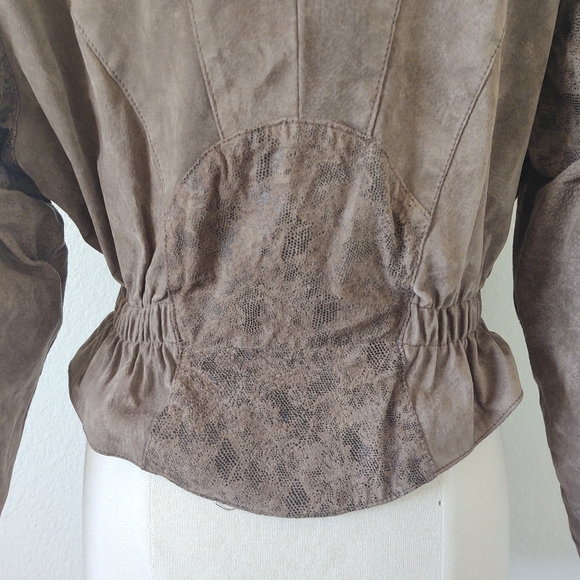 CHIA Vintage Leather Peplum Jacket Size L - Picture 5 of 8